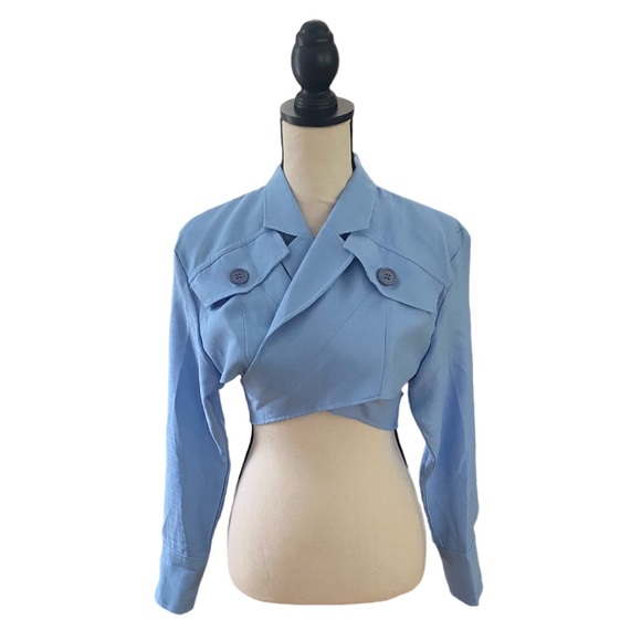 Tops - Cropped Wrapped Blazer Top